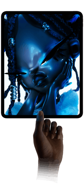 Ультралегкий планшет iPad Pro M5 з яскравою 3D-ілюстрацією на екрані