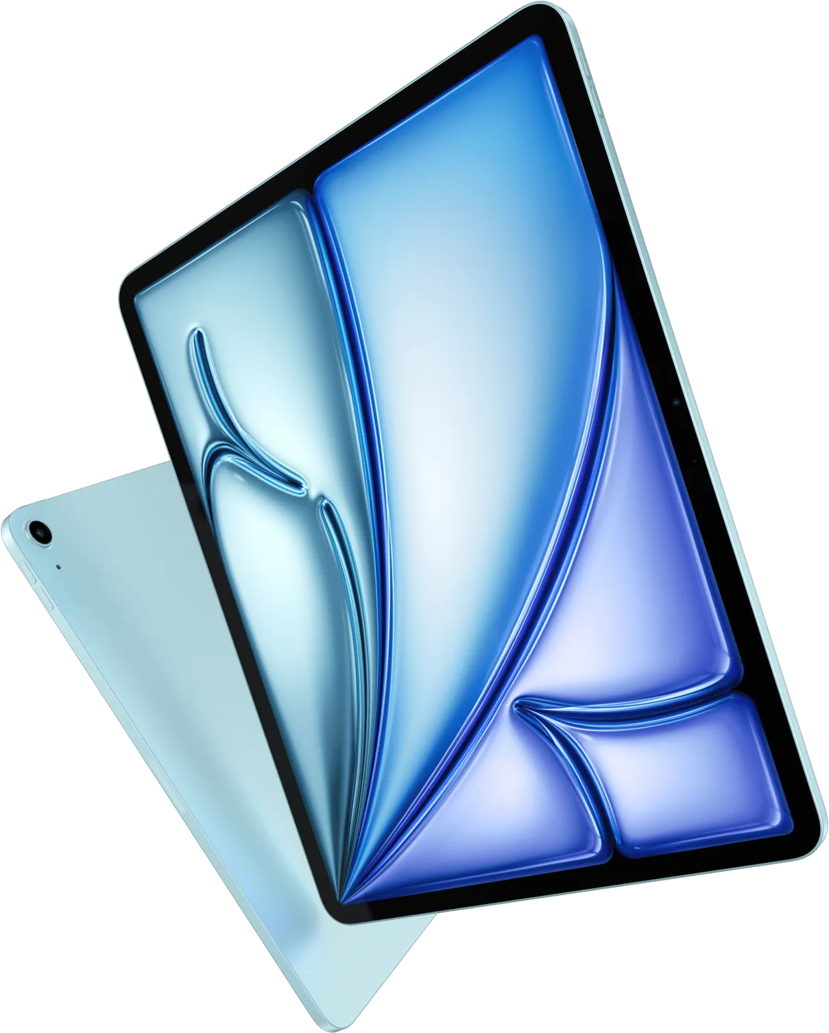 Вигляд iPad Air спереду та ззаду, що демонструє тонку конструкцію