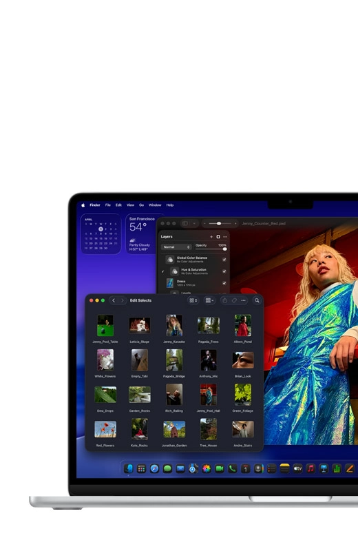 Екран Pixelmator, що демонструє сховище та пам'ять MacBook Air