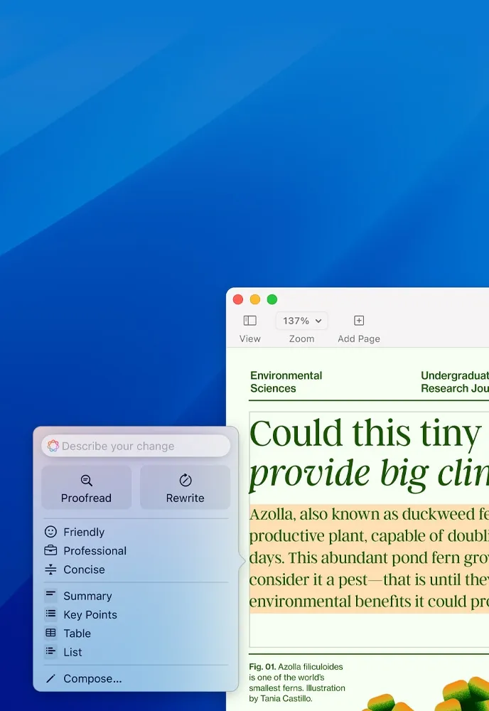 На екрані демонструється використання функції редагування з Apple Intelligence