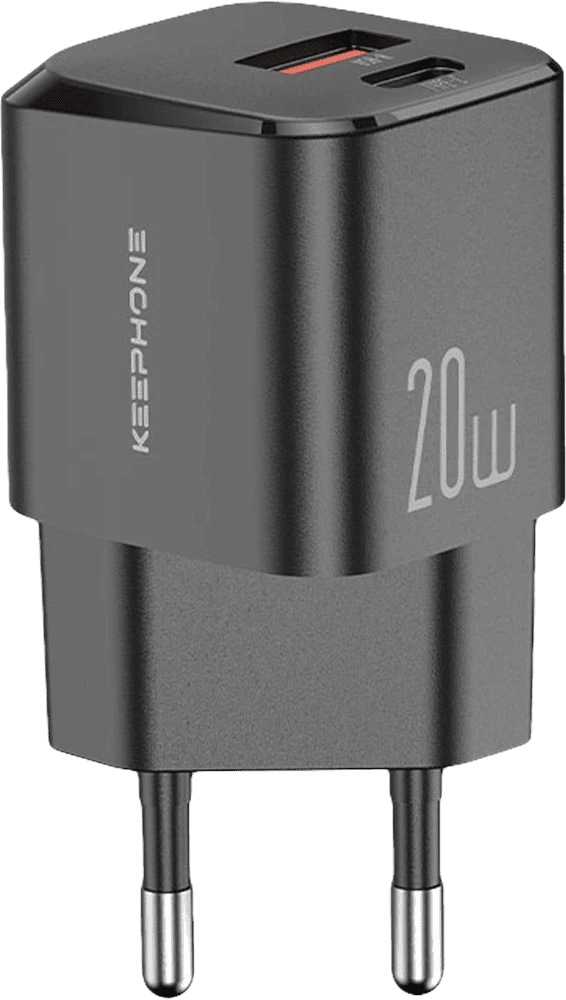 Адаптер Keephone 20W Type-C+ USB-A Power Adapter Black (KPRACH061ACBK) головне фото
