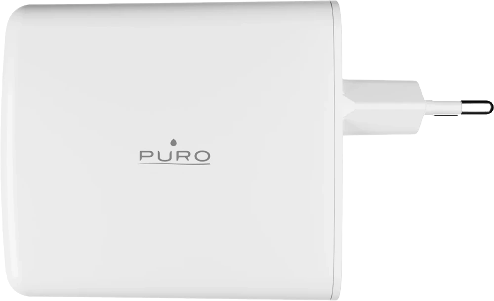 Адаптер Puro GaN Wall Charger with 4 USB-C ports, 140W, white (PUFCMTCUSB3C140WGWHI) вид блочку