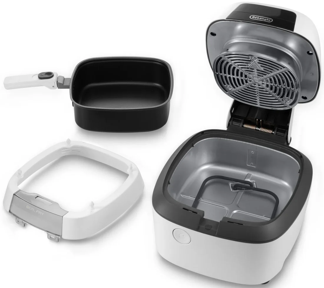 Аерофритюрниця DeLonghi FH 2133/1 W вид в розібраному стані