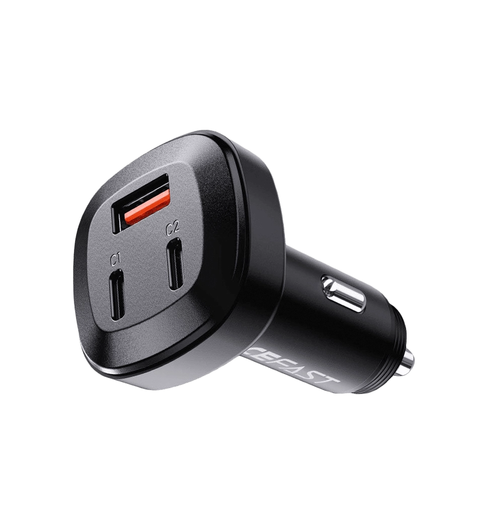 АЗП Acefast B3 66W 2 Type-C + USB (black) - вид збоку