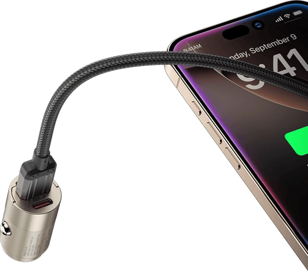 АЗП Keephone Car Volt Type-C / Type-C Titanium (CC-12) (KPCARVOCCTM) демонстрація заряджання