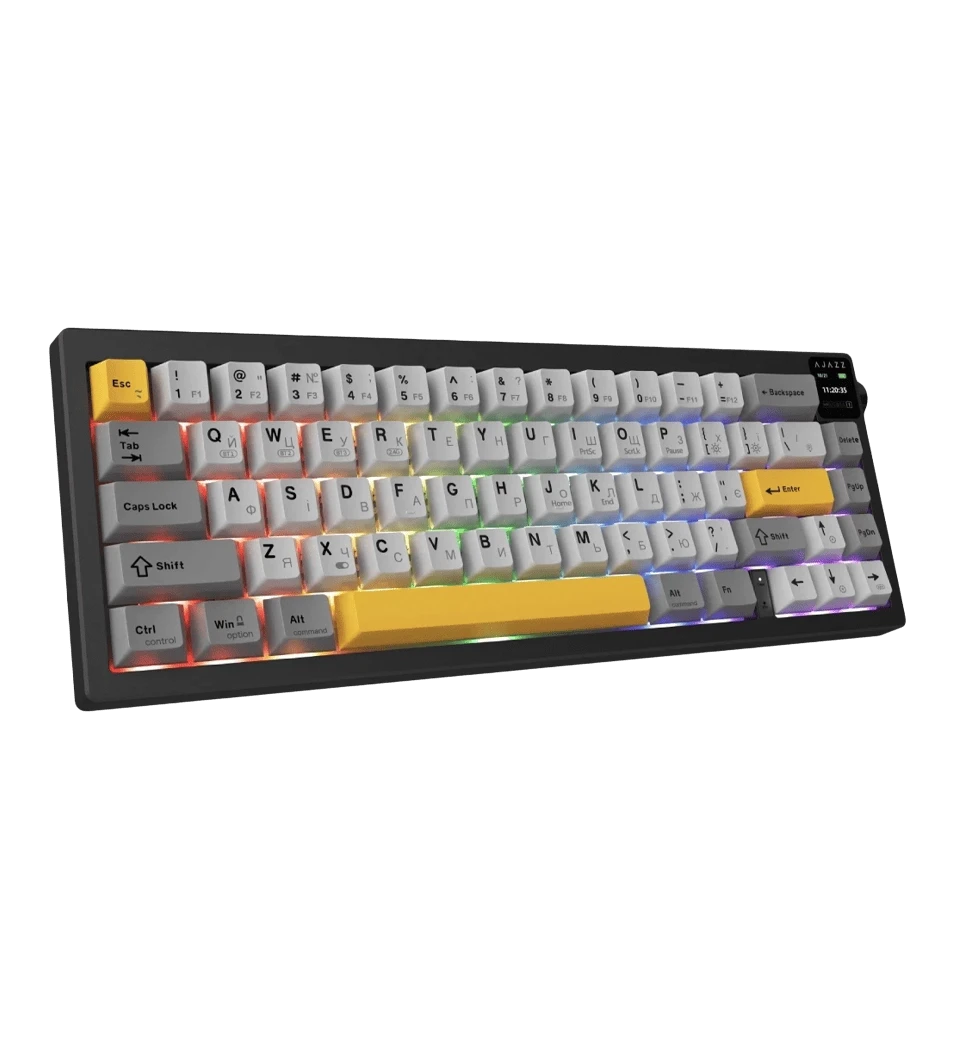 Бездротова механічна клавіатура Ajazz AK650 Flying Fish Switch - Black (AK650-FF-BGY) фото збоку