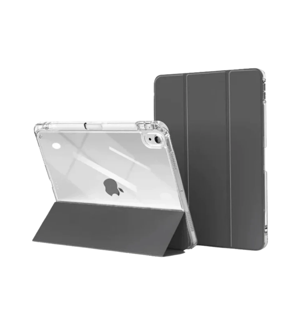 Чохол Comma для iPad 10.9" [2022] Joy PU Case with Pen Holder Series (Black) вид з обох боків