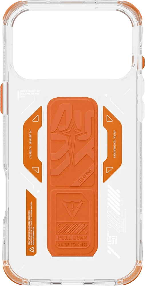Чохол для iPhone 17 Pro Skinarma Helio (Mag-Charge + Grip-Stand) Orange вид без смартфона