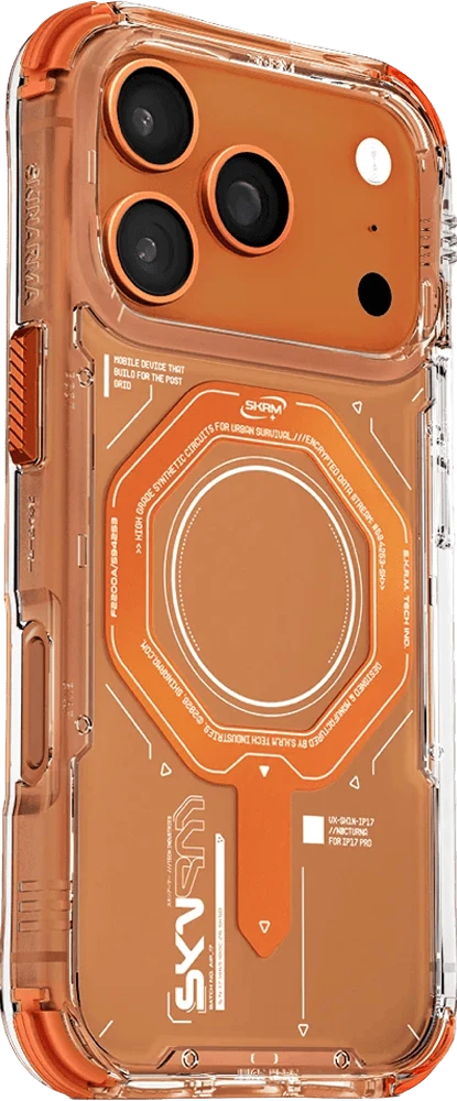 Чохол для iPhone 17 Pro Skinarma Magma (2025) Mag-Charge Orange вид зблизька