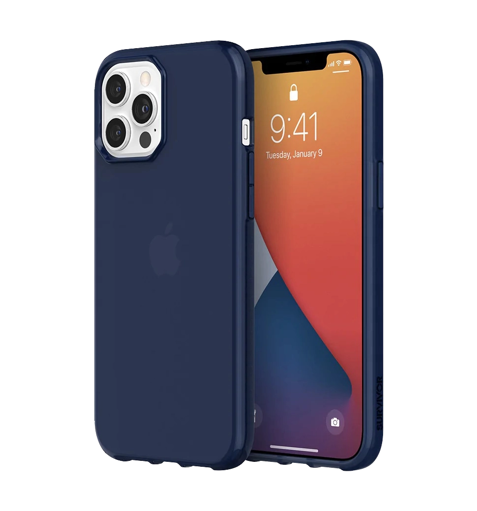 Чохол Griffin Survivor iPhone 12 Pro Max - Navy (GIP-052-NVY) вид із смартфоном