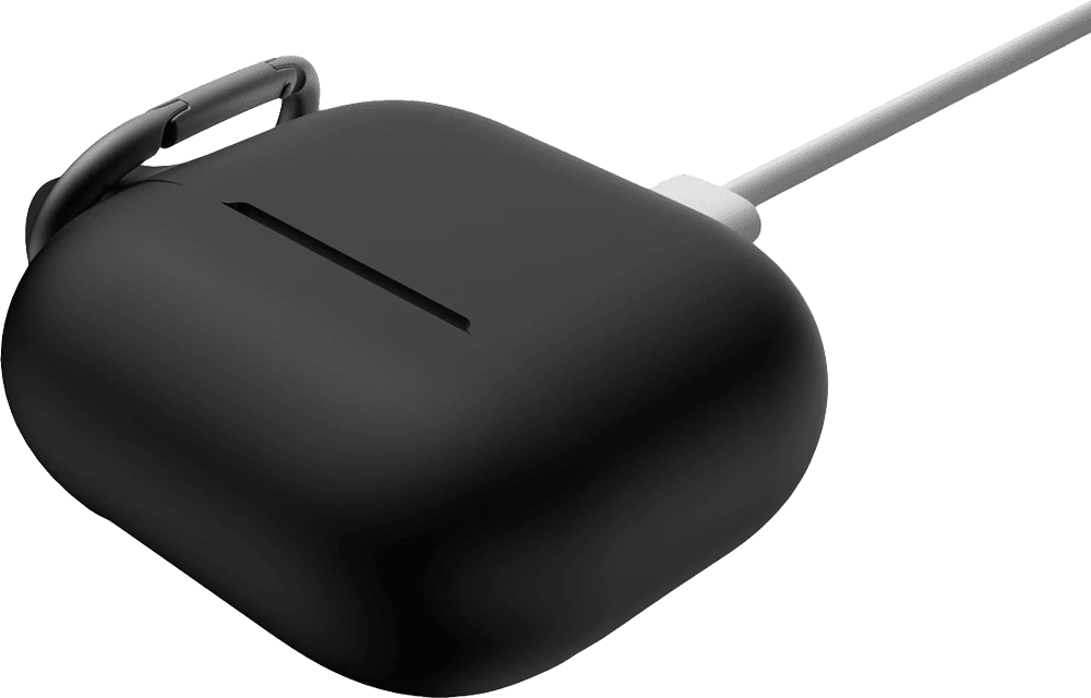 Чохол Keephone Airpods 4 Liquid Silicone Case Black (KPSILIAIR4BK) фото ззаду