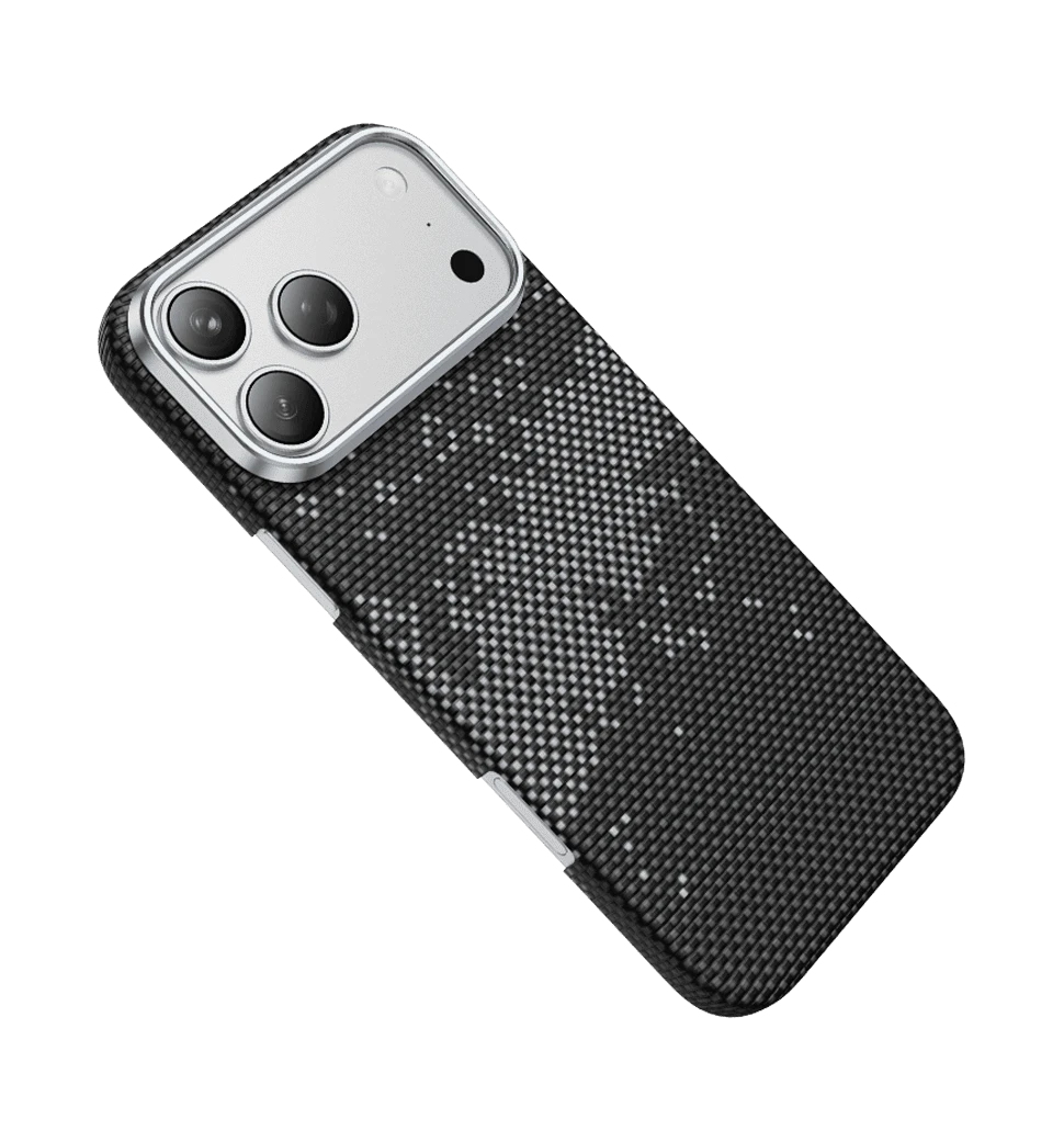 Чохол Keephone KEVLAR STARRY MagSafe Case for 17 Pro Max Black (KPKVSE17PMSY) передній вид