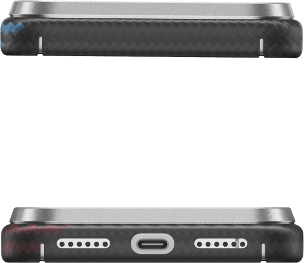 Чохол Keephone KEVLAR WOVEN  MagSafe Case for 17 Air 4-intermixed Color (KPWVK17A4-C) вид зверху та знизу