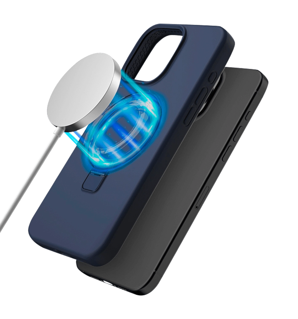 Чохол Keephone Magi Pro Liquid Silicone MagSafe Case for 15 Red (KPMAPO15RD) - фото чохла із зарядним пристроєм