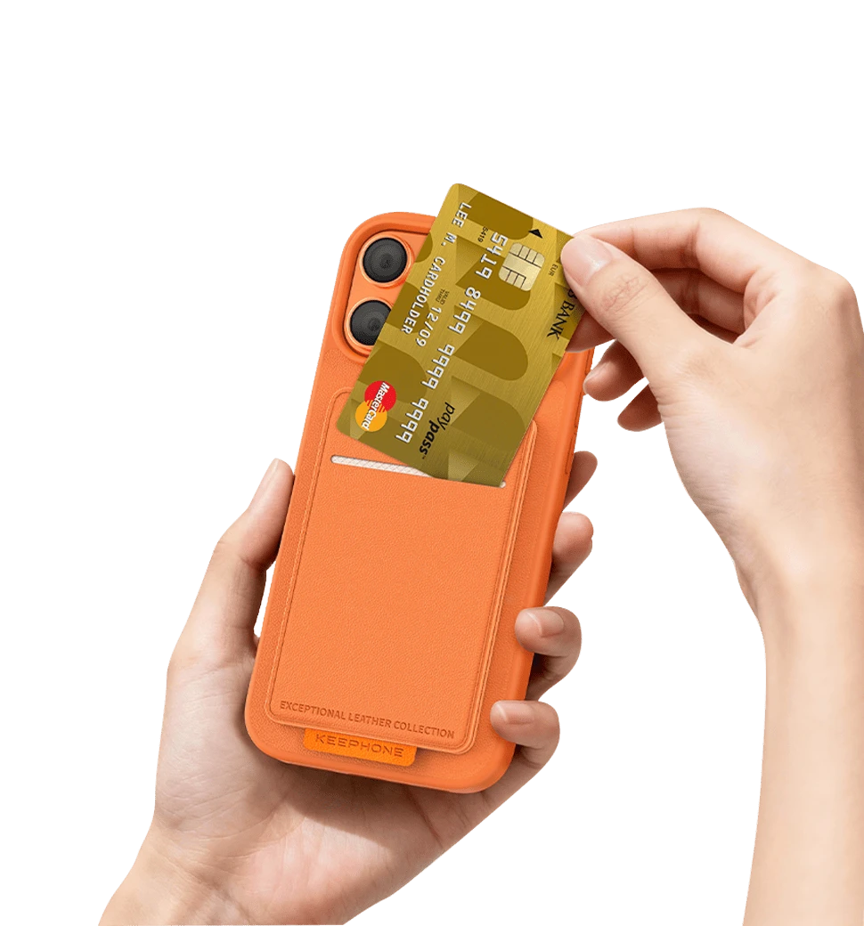 Чохол Keephone SUEDEA MagSafe Case for 17 Pro Max Cosmic Orange (KPSUDA17PMOR) вид гаманця