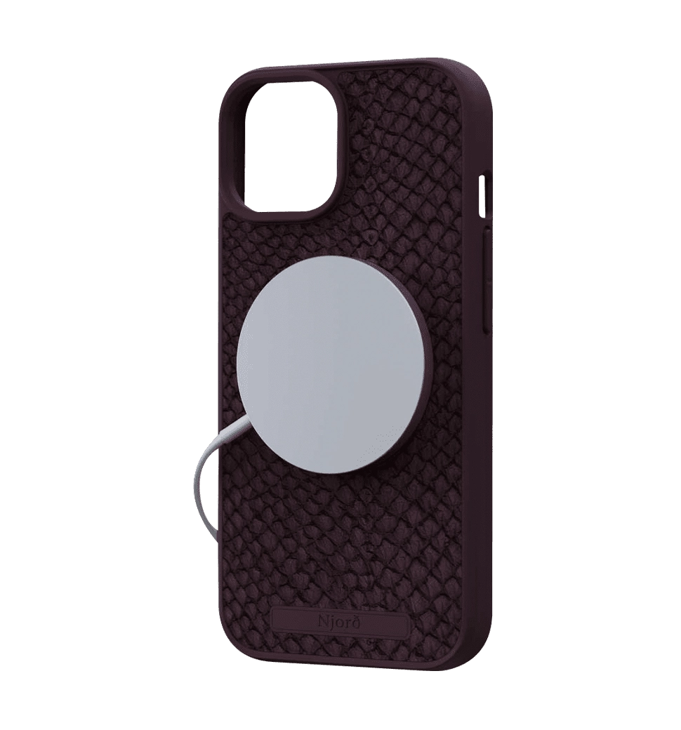 Чохол Njord Salmon Leather MagSafe Case Rust for iPhone 15 (NA51SL03) - фото магніту