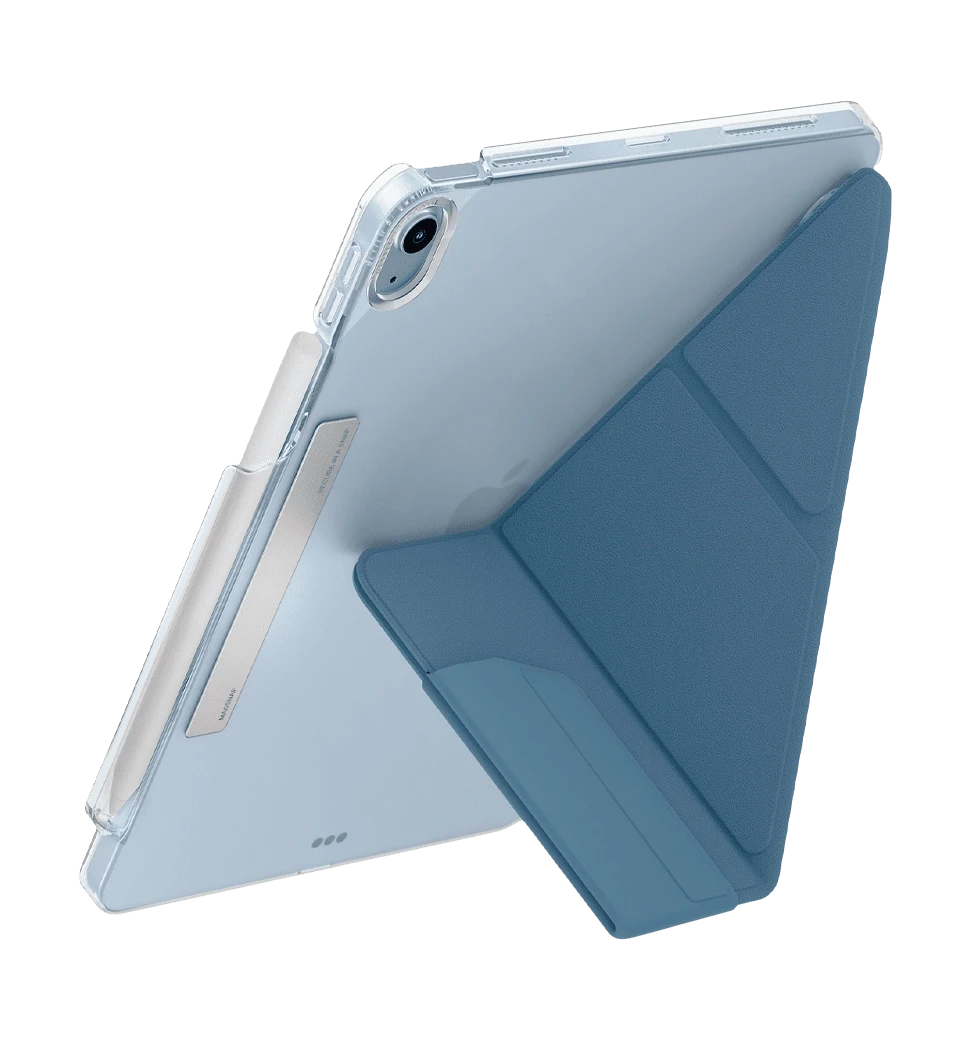 Чохол UNIQ Camden Click для iPad Air 6 13 2024 Stone Blue (UNIQ-PDA13(2024)-CAMSBLU) вид збоку
