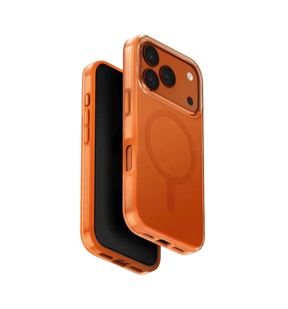 Чохол UNIQ Clario для iPhone 17 Pro Magclick Charging Помаранчевий (UNIQ- IP6.3P(2025)-CLARMVORG) боковий вид