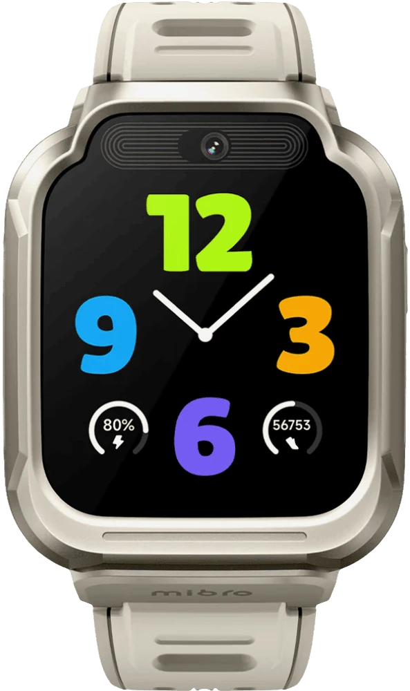 Дитячий годинник-телефон Mibro S1, 1.68", 360x390, GPS, 8MP+5MP, 900мА·год, 2АТM, пісочно-золотий вид дисплею