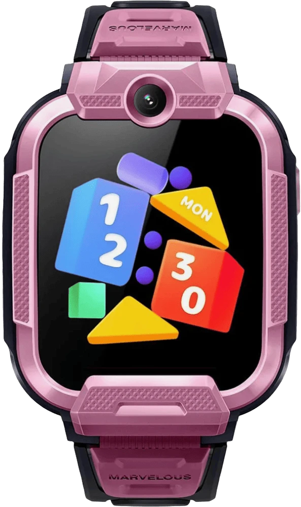 Дитячий годинник-телефон Mibro Z5, 1.69", 240x280, GPS, 2MP dual, 900мА·год, 2АТM, рожевий вид дисплею