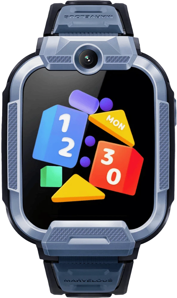 Дитячий годинник-телефон Mibro Z5, 1.69", 240x280, GPS, 2MP dual, 900мА·год, 2АТM, синій вид дисплею