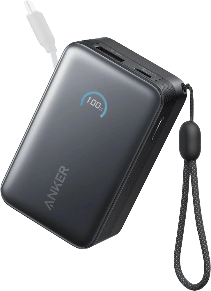 Додаткова батарея Anker Nano - 10000 mAh 45W Built-In USB-C Cable (Black) демонстрація