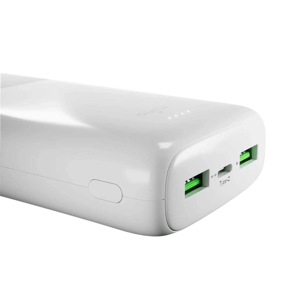 Додаткова батарея Puro Powerbank 20000mAh 2USBA+1USB-C 20W, white ( PUFCBB200P3WHI) 3