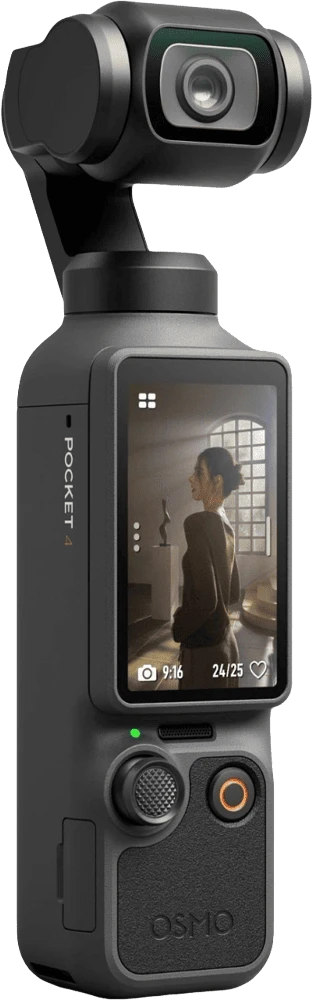 Екшн-камера DJI Osmo Pocket 4 Creator Combo (CP.OS.00000544.01) вид камери під лівим кутом