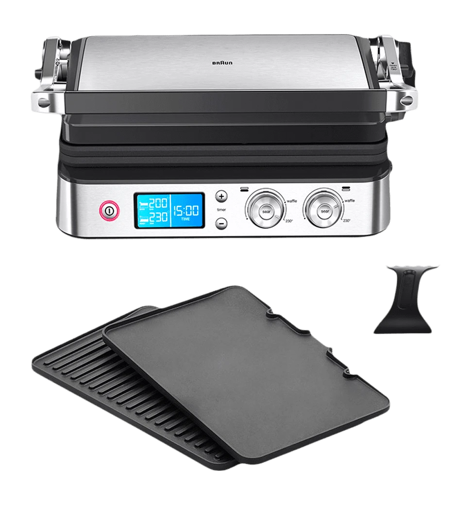 Електрогриль BRAUN MultiGrill 9 CG9040 фото з насадками