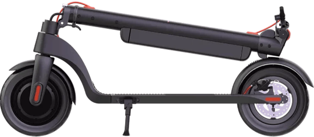 Електросамокат Proove Model X-City Pro 2 App 350W (чорно-червоний) вид самокату в складеному стані