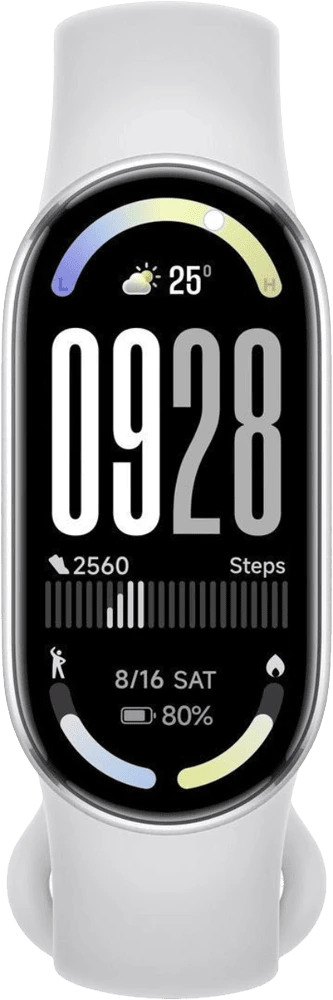 Фітнес-браслет Xiaomi Smart Band 10 Silver (BHR07PSGL) вид дисплею годинника