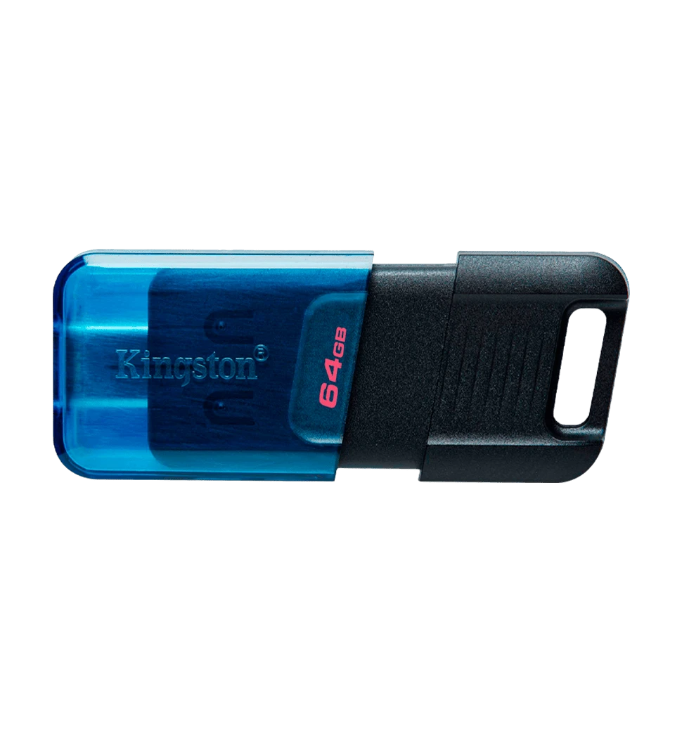 Флеш-накопичувач USB3.2 64GB Kingston DT 80M Type-C Black/Blue (DT80M/64GB) головне фото