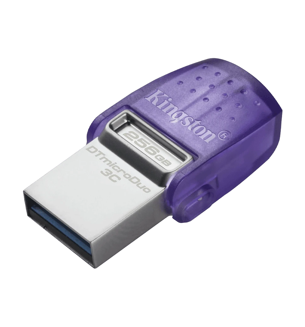 Флеш пам'ять 256GB DataTraveler microDuo 3C 200MB/ s dual USB-A + USB-C DTDUO3CG3/256GB боковий