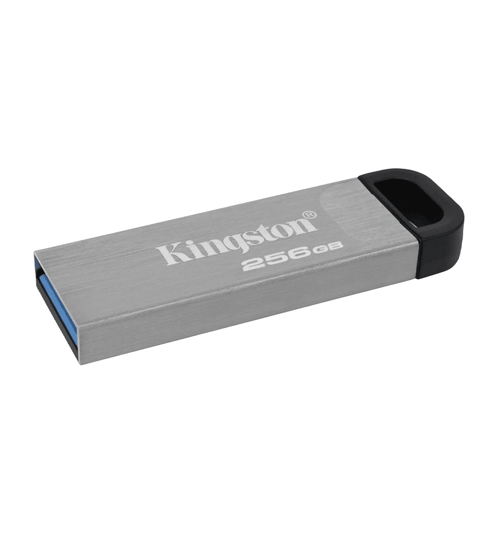 Флеш пам'ять DataTraveler Kyson 256GB USB 3.2 Silv er/Black DTKN/256GB боковий