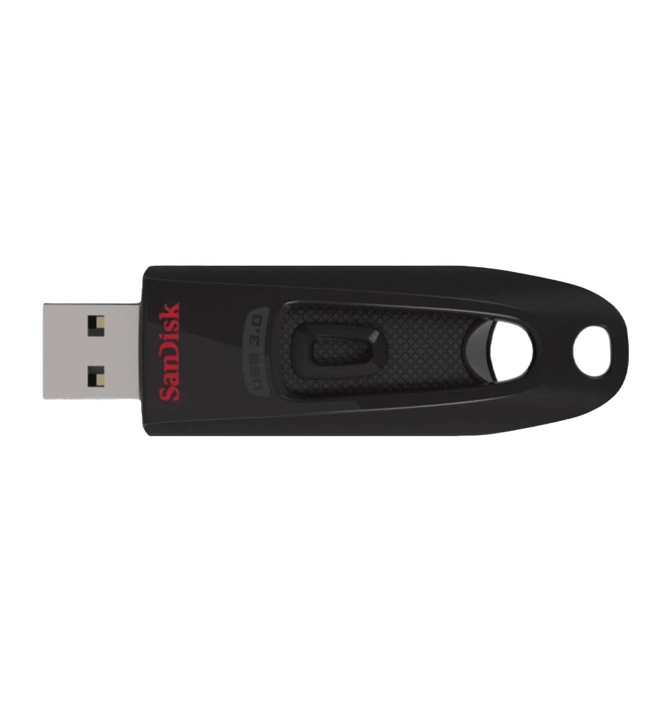 Флеш пам'ять USB SanDisk Ultra 128GB USB 3.0 Black (SDCZ48-128G-U46) горизонтальний вид