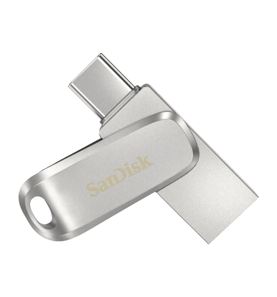 Флеш-пам'ять USB SanDisk Ultra Dual Luxe Type-C 512GB USB 3.1 Silver (SDDDC4-512G-G46) демонстрація в розкладеному вигляді