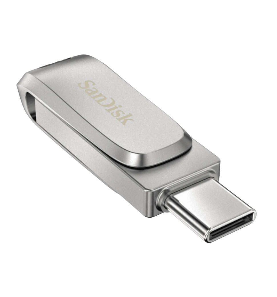 Флеш-пам'ять USB SanDisk Ultra Dual Luxe Type-C 512GB USB 3.1 Silver (SDDDC4-512G-G46) передній вид