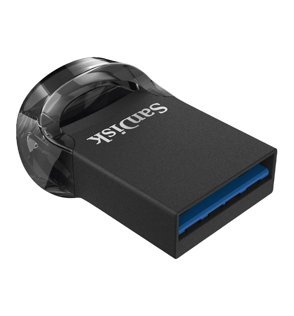 Флеш пам'ять USB SanDisk Ultra Fit 256GB USB 3.2 Gen1 Black (SDCZ430-256G-G46) передній вид