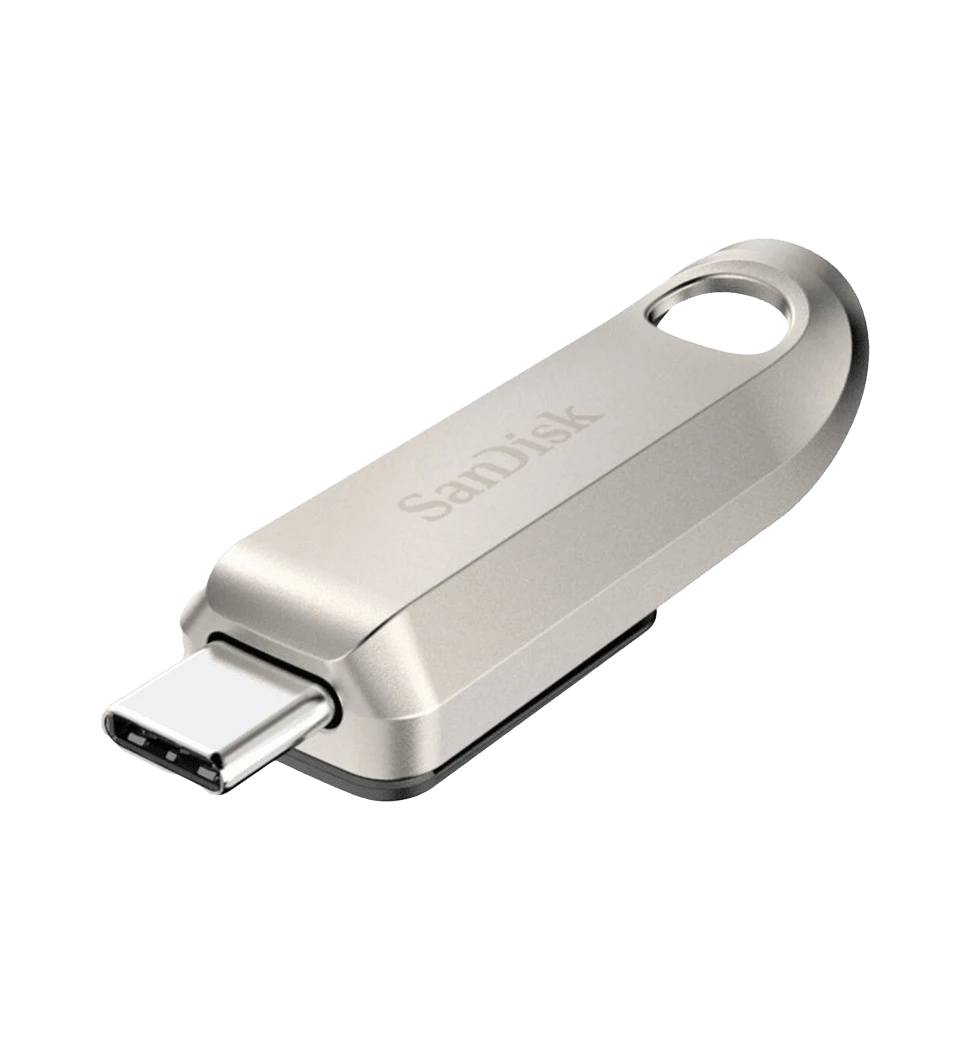 Флеш-пам'ять USB SanDisk USB 3.2 Gen1 Ultra Luxe Type-C 128Gb (400Mb/s) (SDCZ75-128G-G46) передній вид