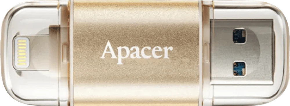Флешка Apacer Dual Flash Drive Lightning USB 3.1 (AH190) 32GB Gold головне фото