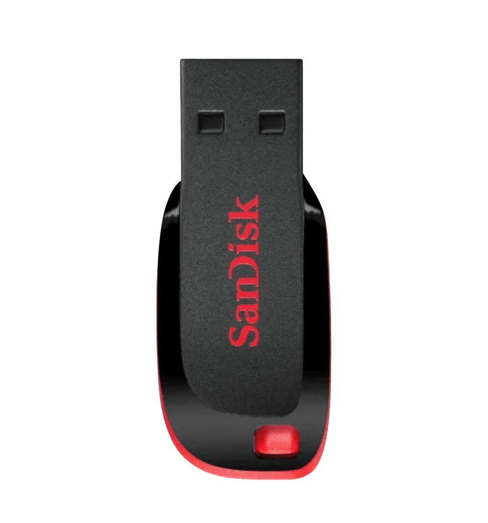 Флешка SanDisk 128 GB Cruzer Blade (SDCZ50-128G-B35) вид флешки вертикально