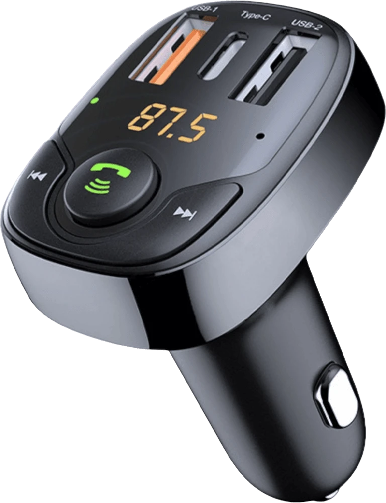 FM-трансмітер Remzona Vibe PD 36W FMAAC-02BK з Bluetooth 5.0 та портом Type-C боковий вид