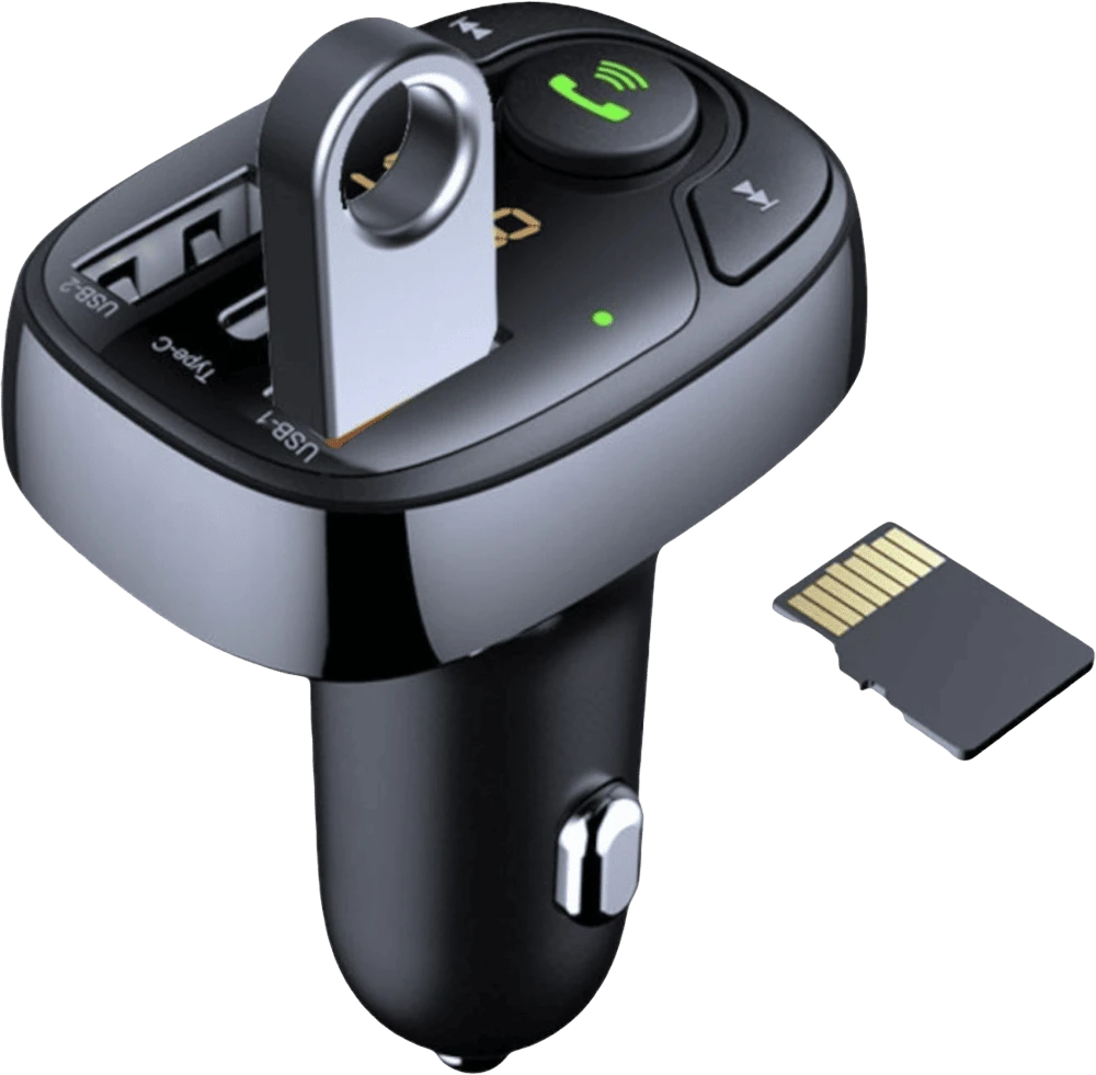 FM-трансмітер Remzona Vibe PD 36W FMAAC-02BK з Bluetooth 5.0 та портом Type-C фото роз'ємів