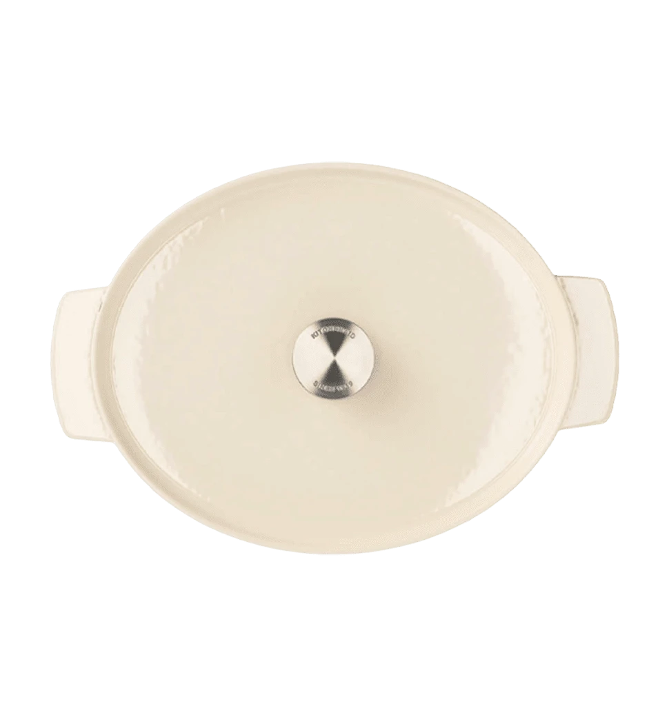 Гусятниця чавунна з кришкою KitchenAid, 30 см, 5,6 л, колір мигдальний крем (CC006062-001) 2