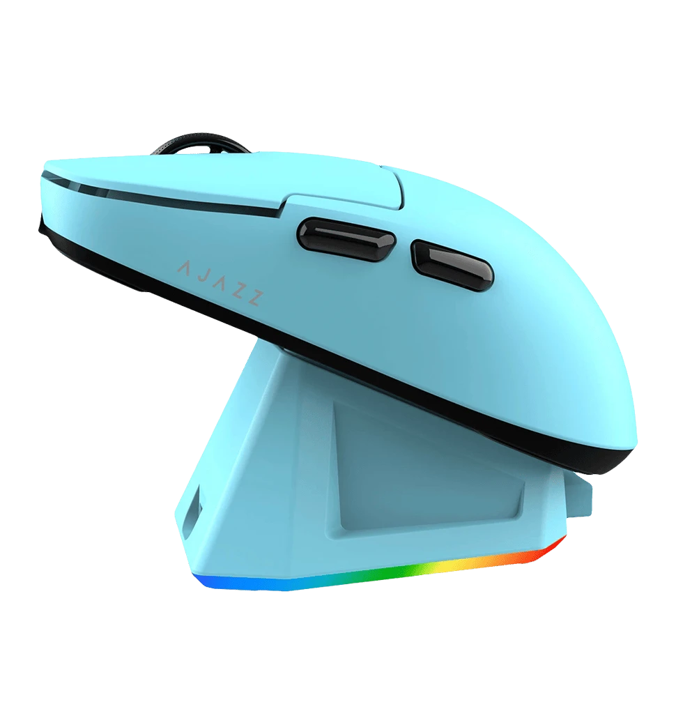Ігрова бездротова миша Ajazz AJ159P MC Bluetooth USB Blue Charging Dock боковий вид