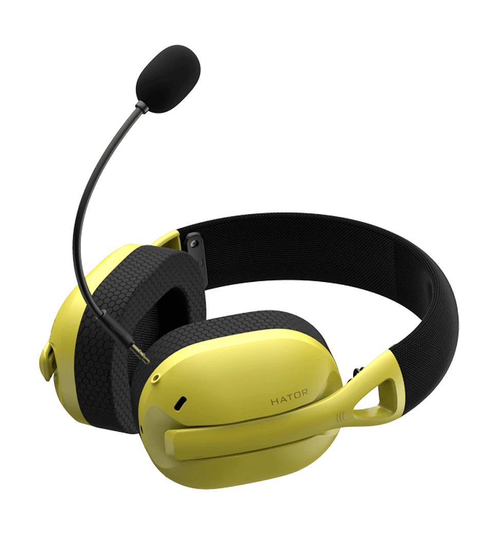 Ігрова гарнітура HATOR Hyperpunk 2 USB 7.1 (HTA-847) Black/Yellow горизонтальний вид