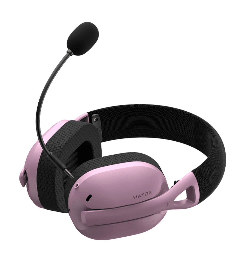 Ігрова гарнітура HATOR Hyperpunk 2 USB 7.1 (HTA-849) Black/Lilac вид горизонтально під правим кутом