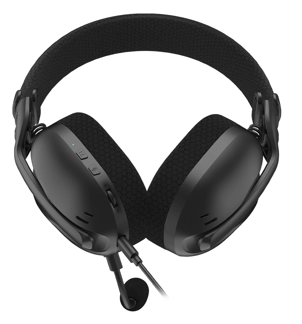 Ігрова гарнітура HATOR HYPERPUNK 3 Hi-Res (ESH10) USB7.1 black, Bluetooth phone calls, SyncHUB задній вид