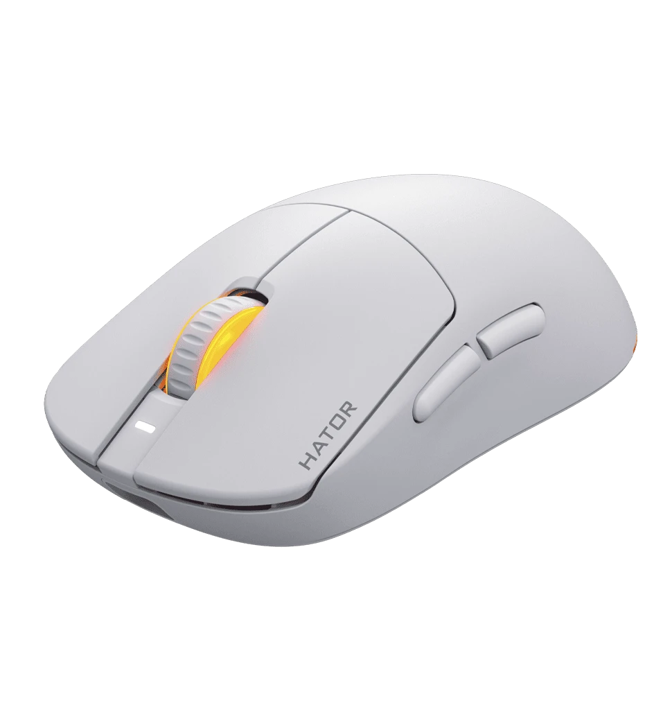 Ігрова миша HATOR Quasar 3 wireless (HTM731) white передній вид миші