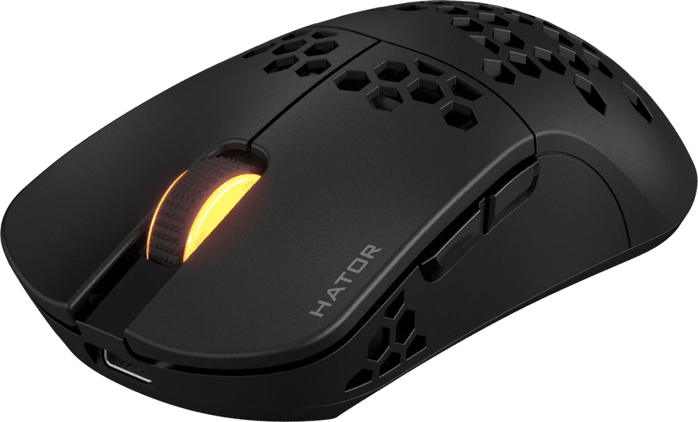 Ігрова миша HATOR Stellar PRO Wireless (HTM550) black передній вид